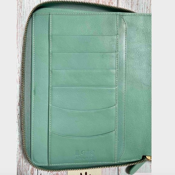 Brand New Gillio Firenze A5 Zip Appunto Epoca Aqua Organizer/Folio - Picture 3 of 6